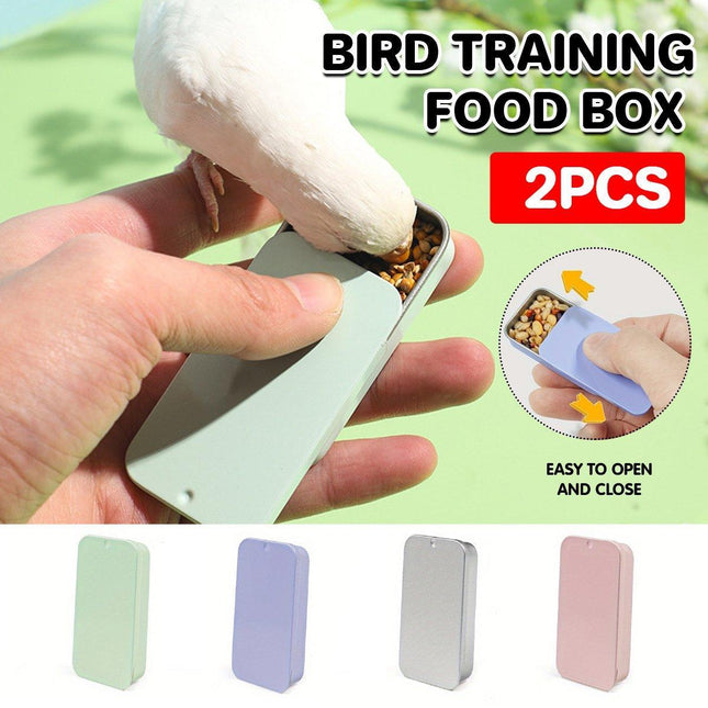 2PCS Bird Training Food Box Parrot Feeding Tank Tiger Skin Peony Reward Feeder