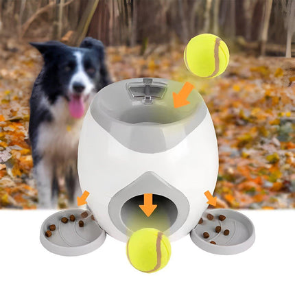 Pet Dog Training Interactive Toy Tennis Reward Feeder Machine Pet Play Game - Aimall