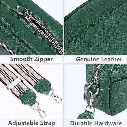 Wide Shoulder Strap Crossbody Fashion Handbag Small Green Square Bag for Women