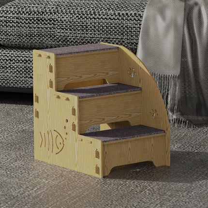 Wooden Pet Climbing Ladder Bed Step Frame Durable Climbing Frame for Small Pets