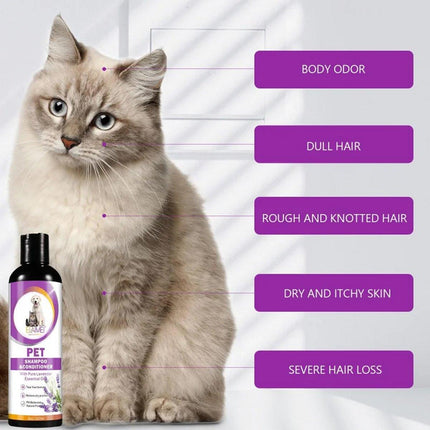 2in1 Pet Shampoo Conditioner for Dog Cat Tearless Grooming Soothing Clean Shower - Aimall