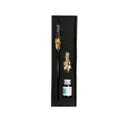 Crystal Flower Glass Dipping Dip Pen Writing Set Gift Pack Fountain Calligraphy - Aimall