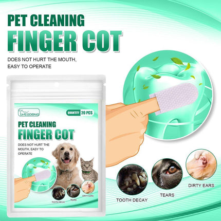 20pcs Pet Tooth Cleaning Finger Set Tartar Remover for Cats Dogs Oral Care Tool
