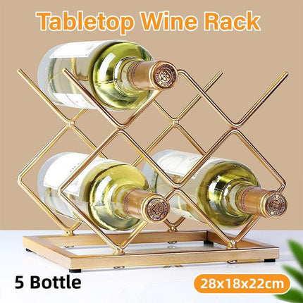Iron Gold Wine Rack Home Storage Red Wine Rack Organizer Modern Wine Display