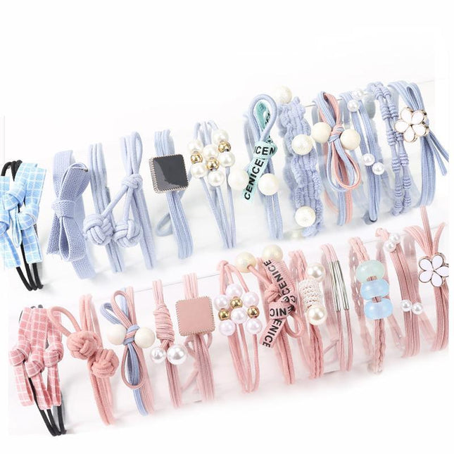 Women Elastic Hair Band Ponytail Holder Girl Rubber Rope Ties Gum Headwear Craft - Aimall