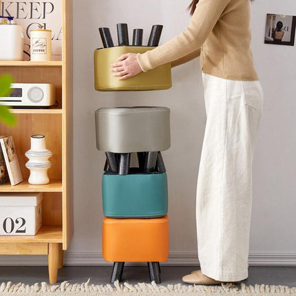 Small Stool Household Sofa Stool Shoes Changing Low Seat for Bedroom and Living