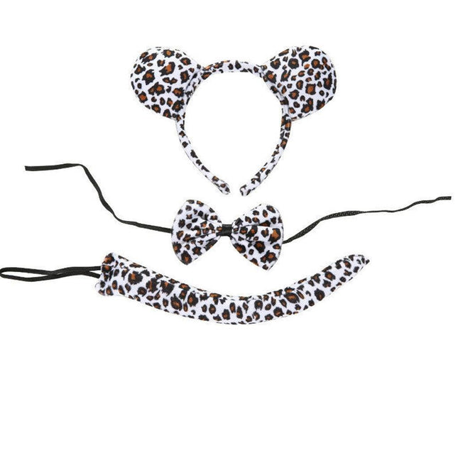 3 Piece Animal Set Costume Dress Up Party Bowtie Tail Ears Baby Kids Adults Au - Aimall
