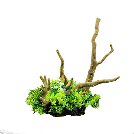 Aquarium Landscaping Decoration Artificial Wood and Plants Fish Tank Ornament
