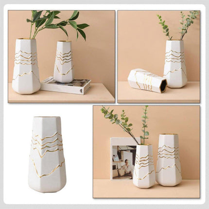 Ceramic Flower Vase Simple Home Hotel Decor Hydroponic Planting Container