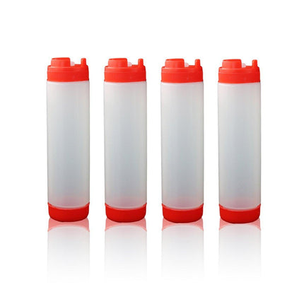 16oz Plastic Sauce Dispenser Bottles Large Capacity Double-ended Squeeze Bottles - Aimall