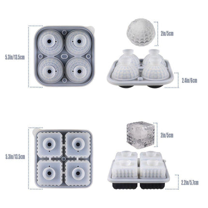 Silicone Ice Cube Tray and Ice Ball Maker for chilling whiskey and cocktails