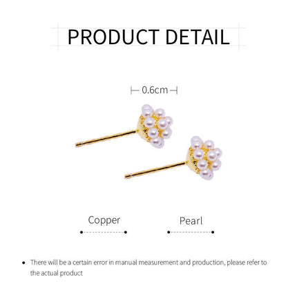 Elegant Simple Mini Pearl Stud Earrings for Girls Delicate Sweet Jewelry Gift