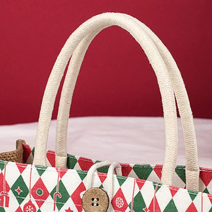 Christmas Santa Claus Gift Bag Holiday Packaging Apple Handbag Cloth Bag Set