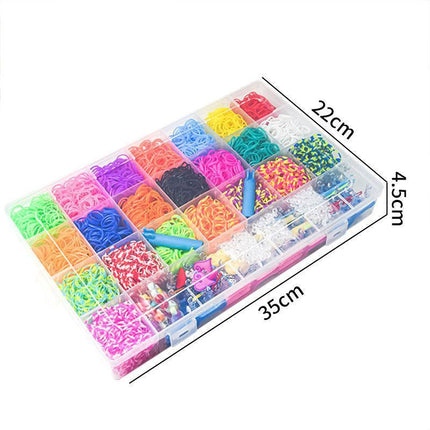 6800PCS Loom Bands Kit Bracelet Mixed Colour Rubber Refill Clip Hook Charms DIY - Aimall