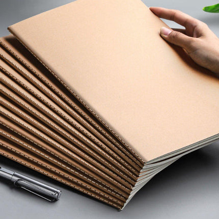 12PCS A5 Kraft Paper Notebooks Blank Grid Lined 72Page School Office Diary Book