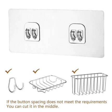 12PCS Transparent Seamless Hooks No Drill Toilet Wall Hooks Bathroom Hangers