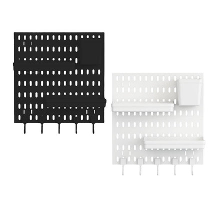 Wall Mounted Pegboard Storage Rack No Drill Organizer Tool Shelf Home Office
