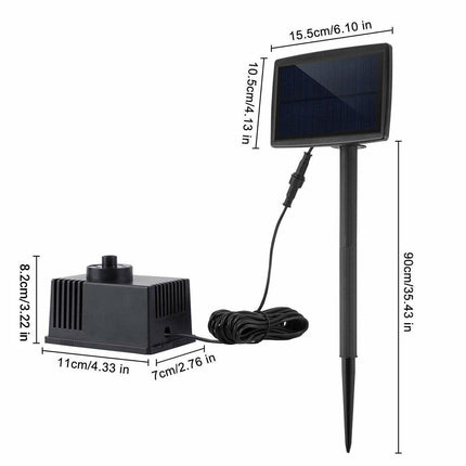 Solar Powered Water Fountain Pump Garden Pond Submersible Filter Fish Tank Kit
