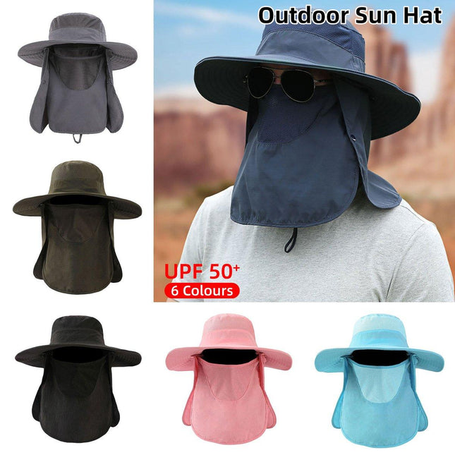2PCS Outdoor Fisherman Hat Men Women Sun Protection Fishing Cap Bucket Hat