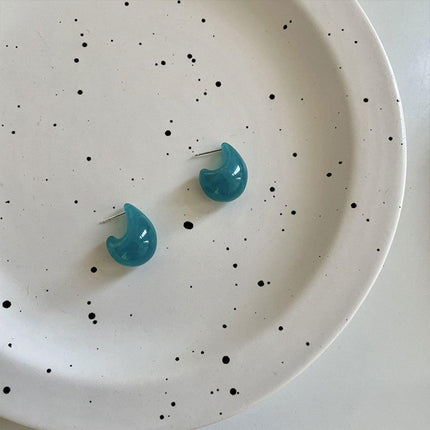 Retro Blue Oil Drop Earrings Stylish Elegant Fashion Women Jewelry Earrings