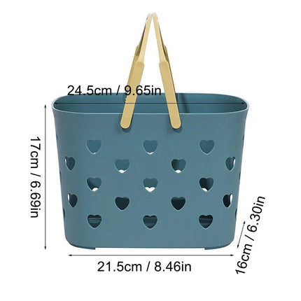 4pcs Handheld Love Storage Basket Bathroom Organizer Bath Storage Basket Set