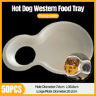 50pcs Biodegradable Hot Dog Tray Two Compartment Coffee Cup Holder Plate Thicken