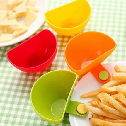 8PCS Plastic Salad Dressing Box Set Double Clip Bowl Snack Container with Spoon