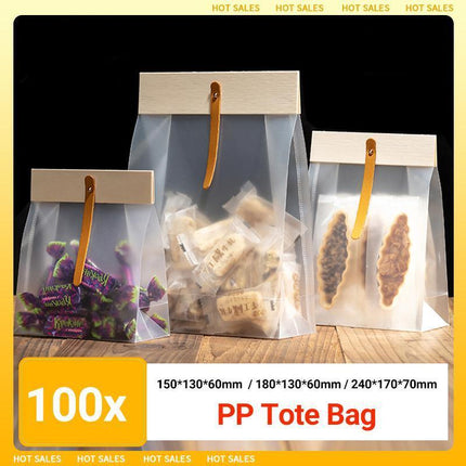 100pcs Clear Frosted Plastic Food Seal Bags: Exquisite Packaging - Aimall