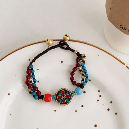 Ethnic Style Handmade Bracelet Color Stone Sky Bead Fashion Round Bead Bracelet