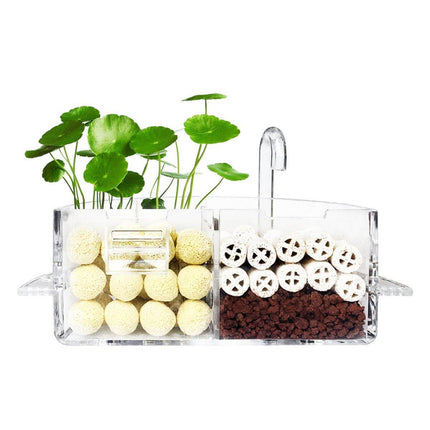 Round Fish Tank Filter Box Aquarium Trickle Box Small External Top Quiet Water Purification Three-in-One Filter