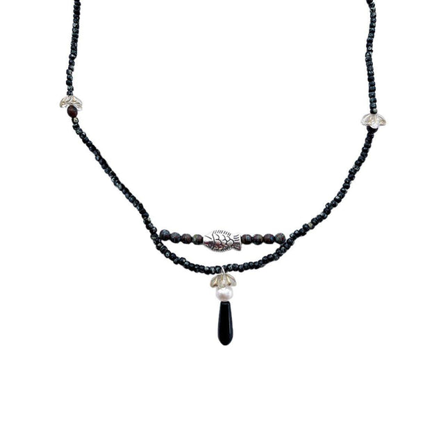 Natural Earth Colour Stone Necklace For Women Handmade Bohemian Jewelry Fashion