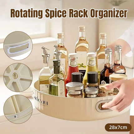 Kitchen Rotating Spice Rack Storage Organizer Multifunctional Round Tray Holder