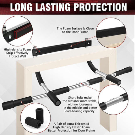 Adjustable Doorway Pull-Up Bar No Drill Home Fitness Equipment Indoor Workout
