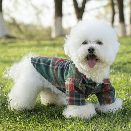 Soft Puppy Plaid Shirt Dog Clothes Jumpsuit Cat Pet Check Coat Summer T-shirt