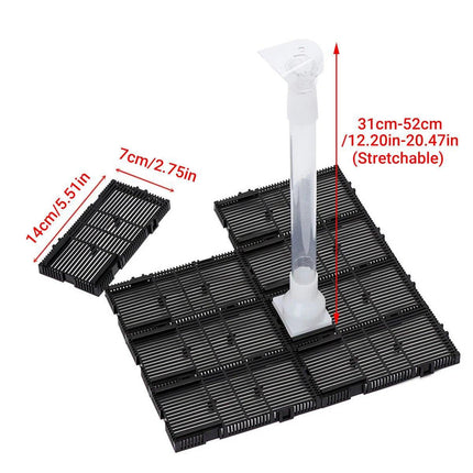 Aquarium Undergravel Filtration System 16pcs Set Underwater Fish Tank Filter Kit
