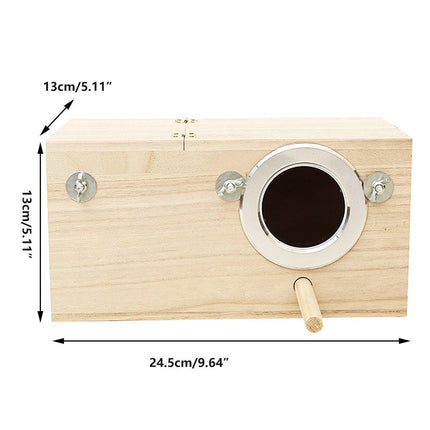 Wooden Right Opening Parrot Breeding Box Hatching Nesting Pet Cage for Birds