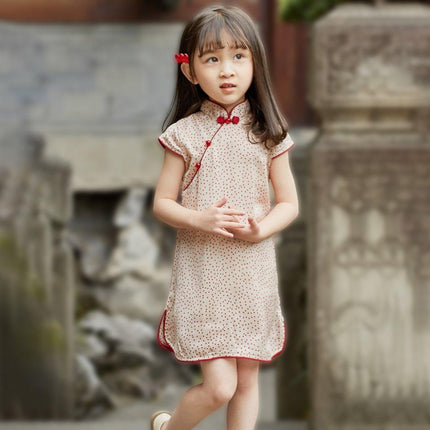 Chinese Style Dress Summer Girl Cheongsam Dress Traditional