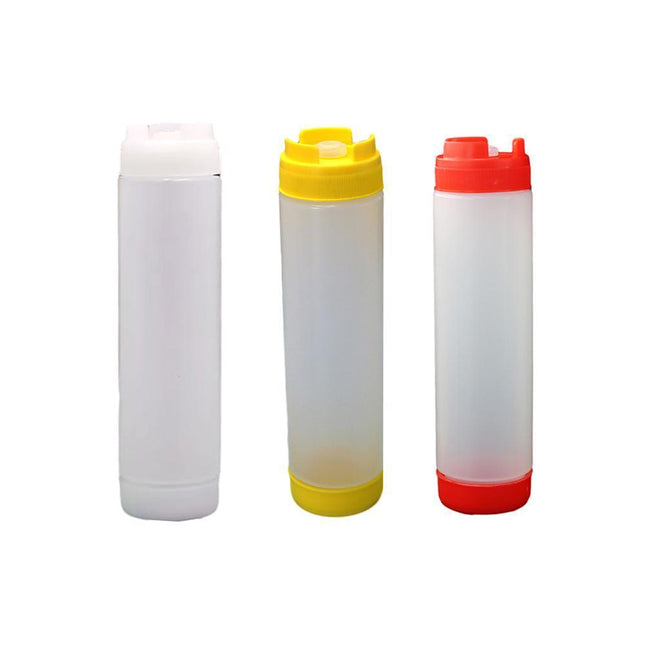 16oz Plastic Sauce Dispenser Bottles Large Capacity Double-ended Squeeze Bottles - Aimall