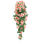 2PCS Artificial Rose Flower Garland Hanging Vine Home Wall Decor Fake Rattan