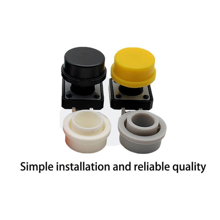 25Pcs Round Tap Switch Buttons with Key Cap Replacement Parts for Home Appliance