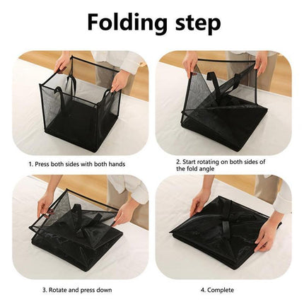 Foldable Laundry Washing Clothes Storage Bag Hamper Basket Bin Organiser - Aimall