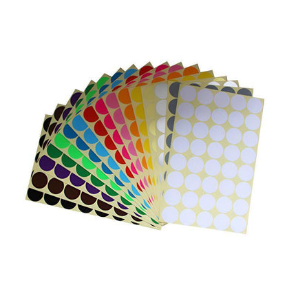 8mm to 50mm Round Dot Stickers Coloured Paper Labels Circles Dot Adhesive Sticky - Aimall
