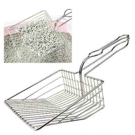 Metal Stainless Steel Cat Litter Shovel Metal Pet Cleaning Filter Scoop Durable - Aimall