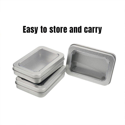 10pcs Metal Iron Box with Open Window Storage Rectangle Packaging Containers