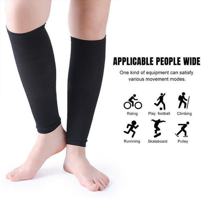 Compression Socks Leg Calf Foot Support Sleeve Relieve Varicose Veins Stockings Black - Aimall