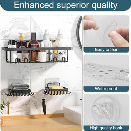 12PCS Transparent Seamless Hooks No Drill Toilet Wall Hooks Bathroom Hangers