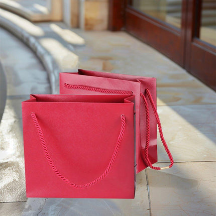 10PCS Red Tote Bags Durable Reusable Shopping Bags for Groceries and Gifts