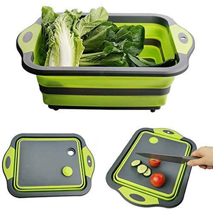 Multifunctional Plastic Sink Cutting Board Foldable Draining Basket Outdoor Dish