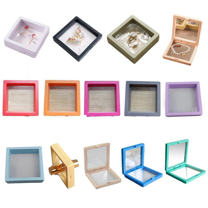 10pcs Transparent Jewelry Storage Box PE Film Display Case Gift Boxes Holder