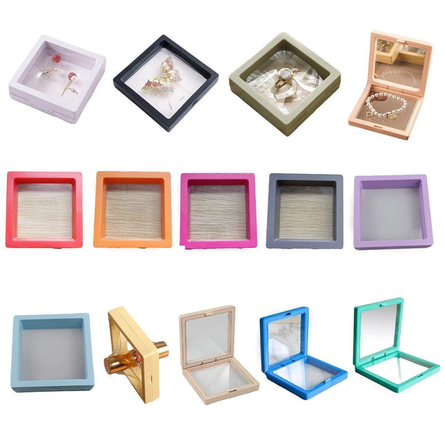 10pcs Transparent Jewelry Storage Box PE Film Display Case Gift Boxes Holder